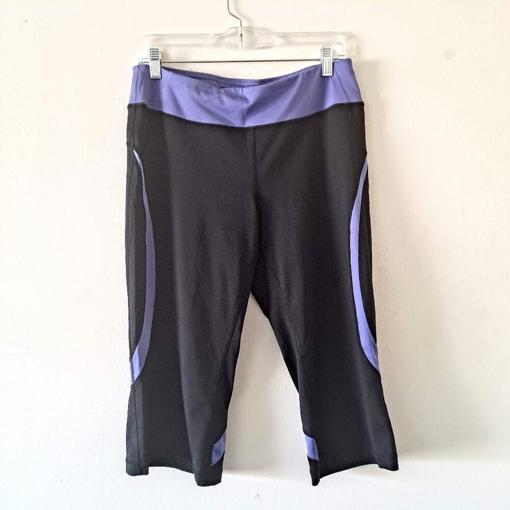 Tek Gear Black & Purple Active Capri Pant - Size M